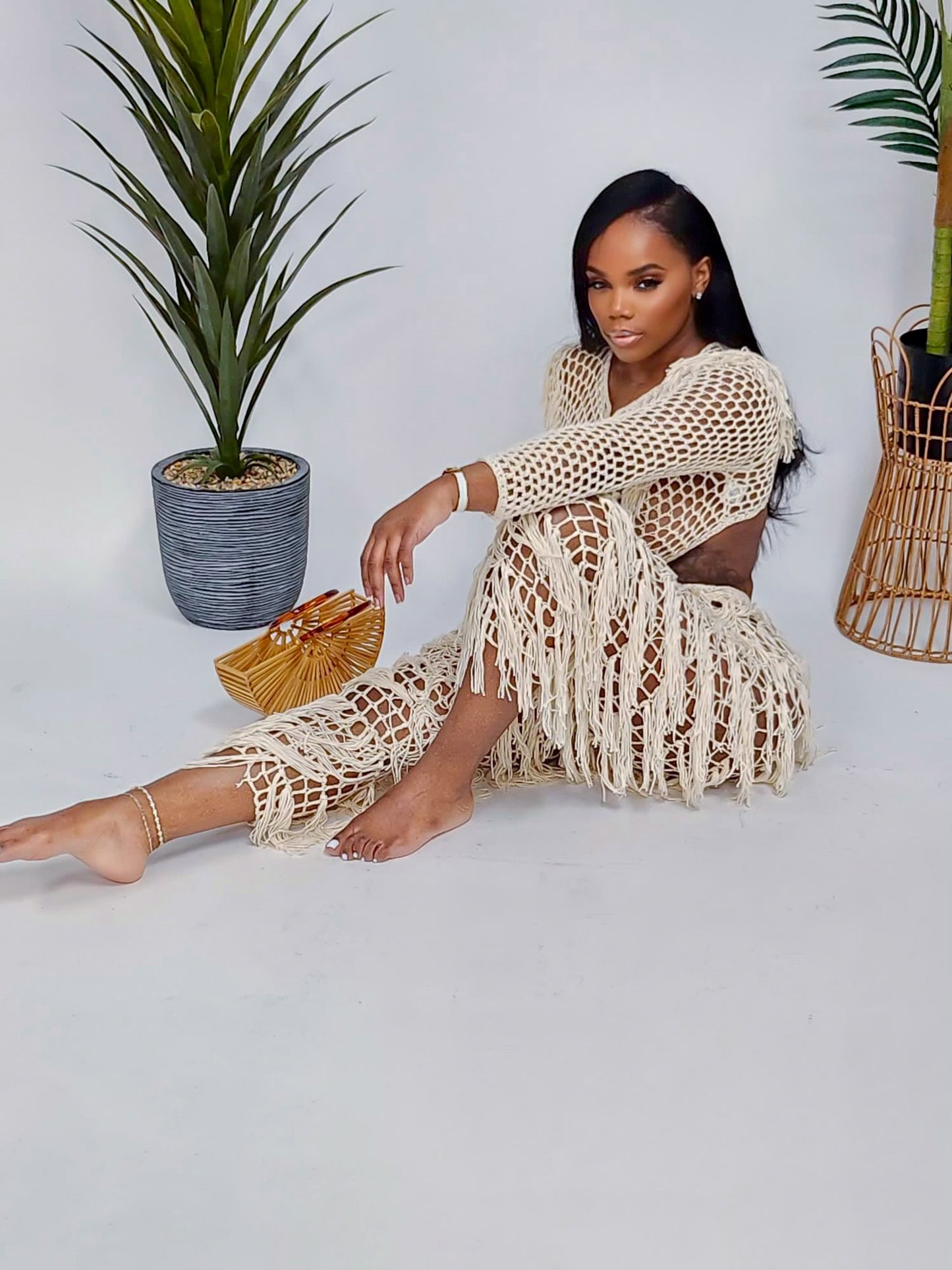 Crochet two-piece coverup