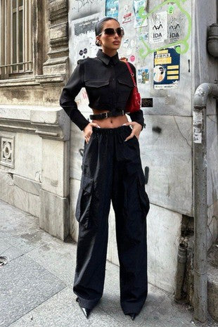 Cropped Jacket with Belt