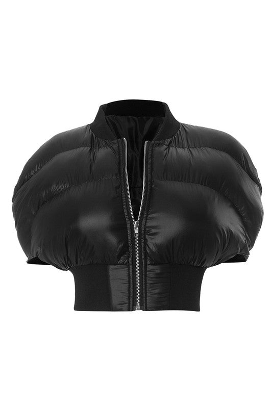 Cropped Puffer Poncho