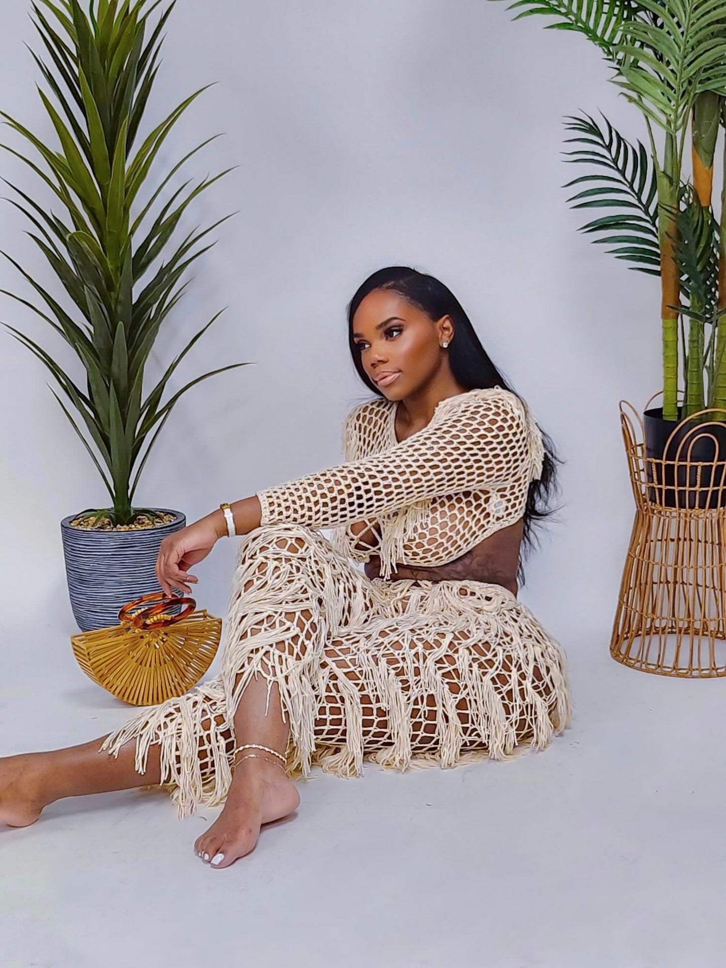 Crochet two-piece coverup