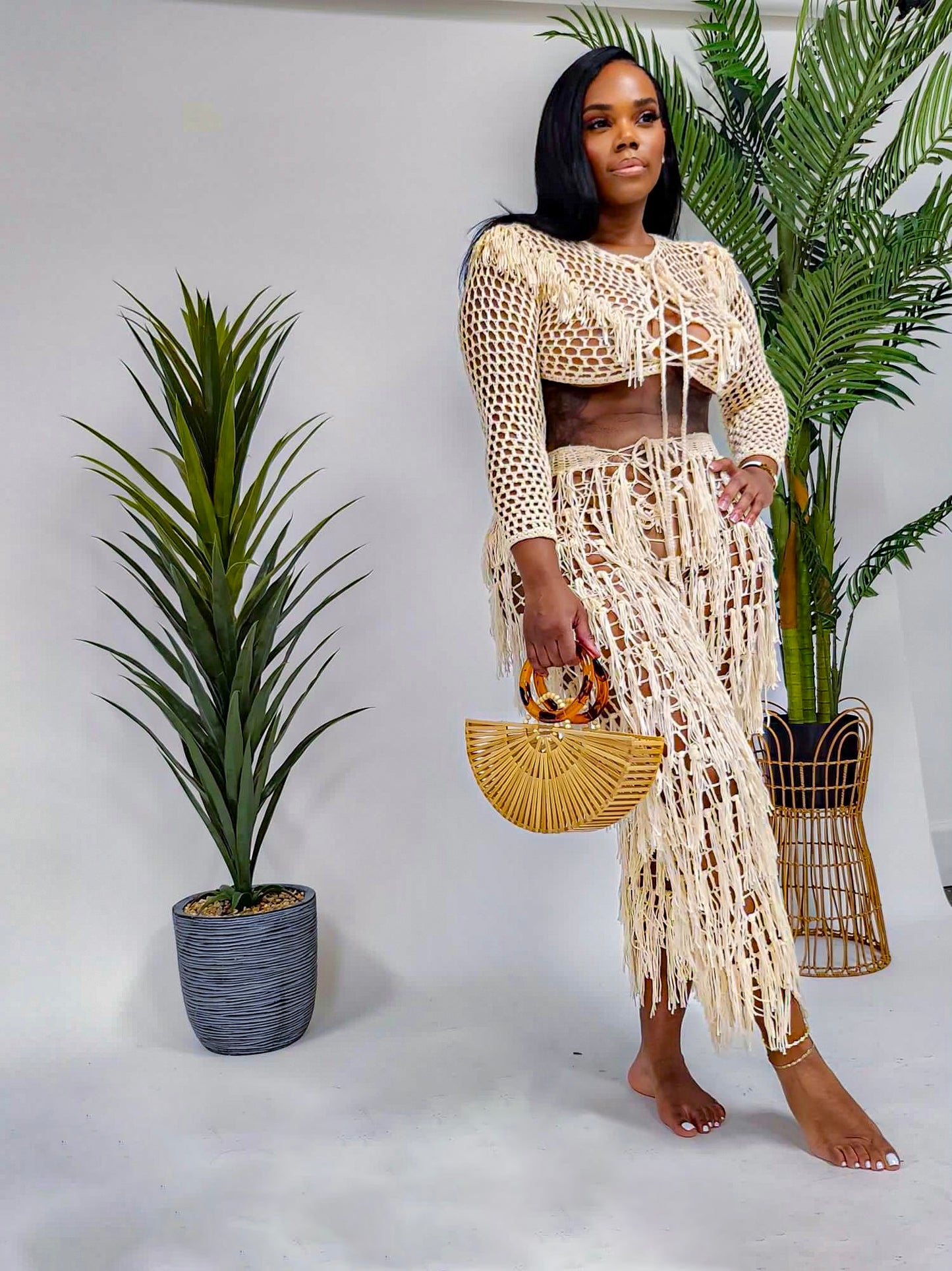 Crochet two-piece coverup