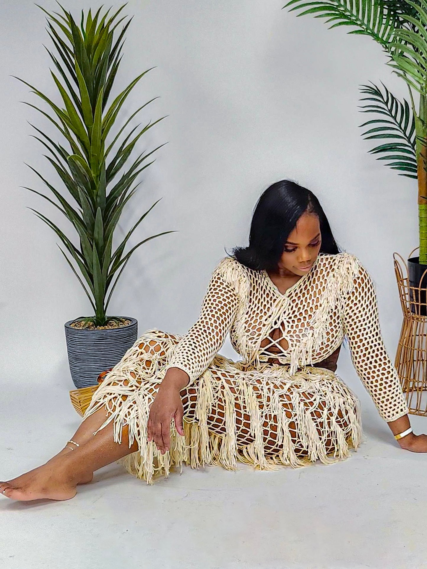 Crochet two-piece coverup