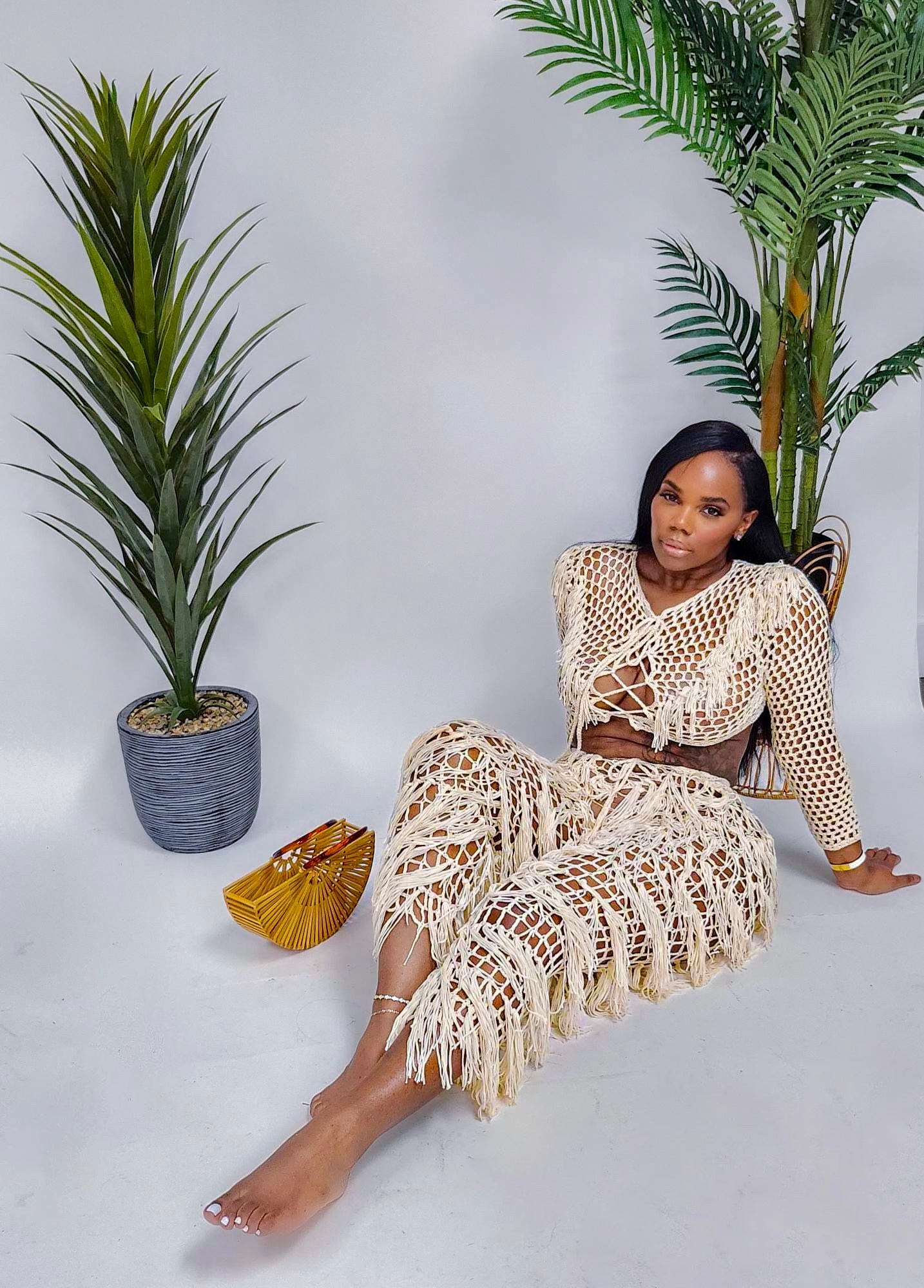 Crochet two-piece coverup